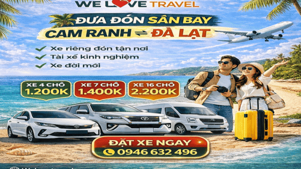 Dịch vụ thuê xe riêng từ sân bay cam ranh - nha trang đi đà lạt giá rẻ - We Love Travel.